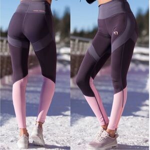 Kari Traa | Purple & Pink Tina High Waist Zip Up Legging Tight